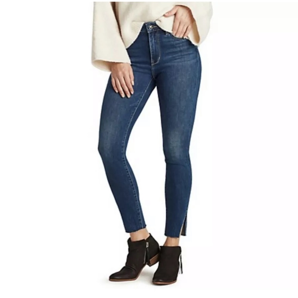 Sam Edelman Dark Blue Raw Hem Side Slit Skinny Jeans US27 ($122)